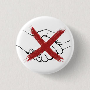 No Handshake 3 Cm Round Badge