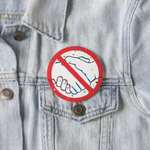 No Handshake 7.5 Cm Round Badge