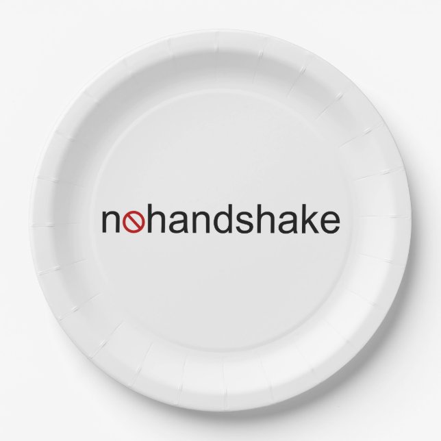 No Handshake Paper Plate (Front)