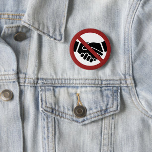No Handshaking 6 Cm Round Badge