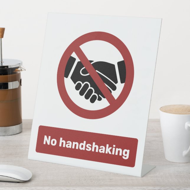 No Handshaking Pedestal Sign (In SItu)