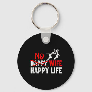 No Happy Wife Happy Life Wives Bride Groom Marriag Key Ring