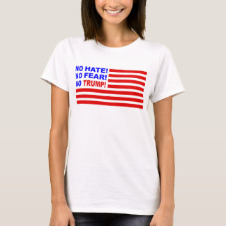 No Hate, No Fear, No Trump Flag T-Shirt (Womens)
