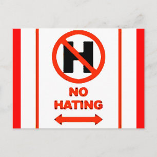 NO Hating Postcard