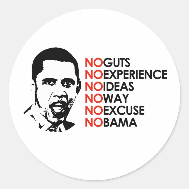 NO HE CAN'T CLASSIC ROUND STICKER (Front)