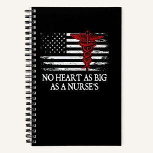 No Heart as Big as a Nurses Motivational Quote Pro Notebook