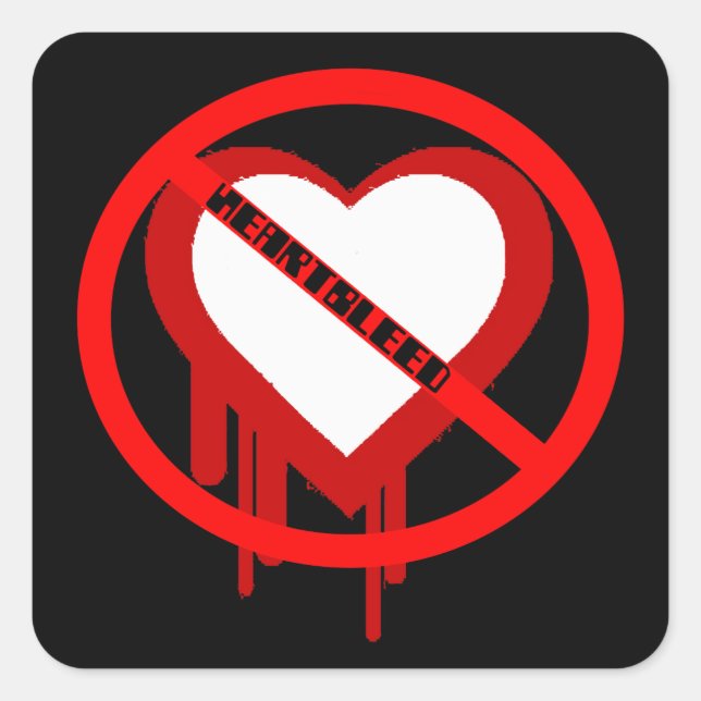 No Heartbleed Square Sticker (Front)