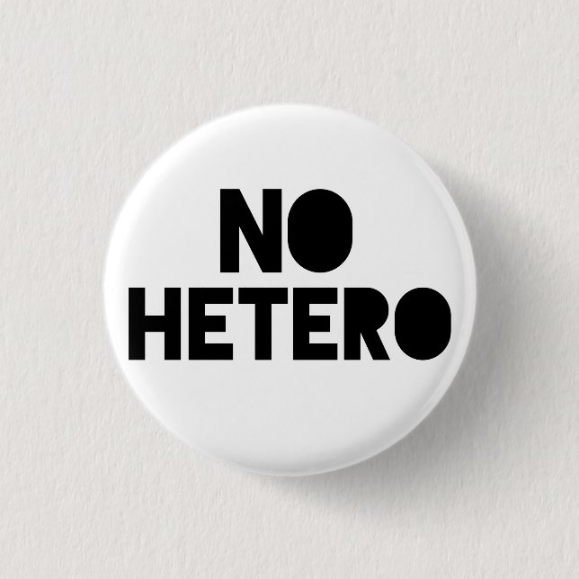 No hetero 3 cm round badge (Front)