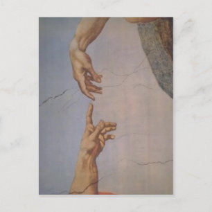 No higher resolution available. Creation_of_Adam_( Postcard