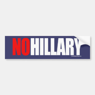 NO HILLARY BOLD - Anti-Hillary - white -.png Bumper Sticker