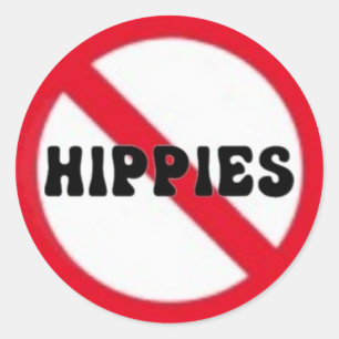 No Hippies small sticker