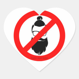 No Hipsters or Man Buns Heart Sticker