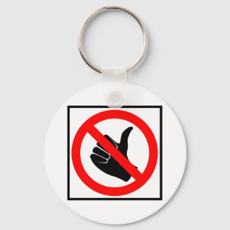 No Hitchhiking Highway Sign Key Ring