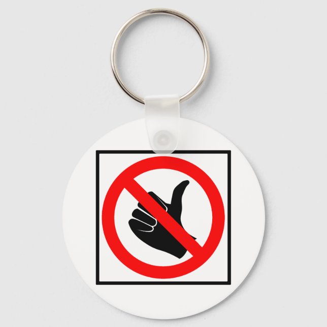 No Hitchhiking Highway Sign Key Ring (Front)