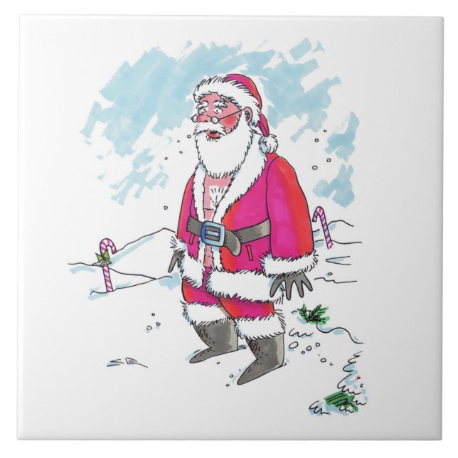 No Ho Ho Ho large ceramic tile (Front)