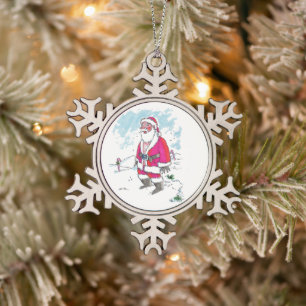 No Ho-Ho-Ho pewter snowflake ornament