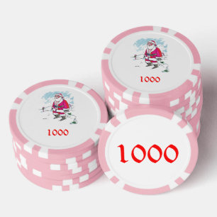 No Ho Ho Ho pink 1000 striped poker chip