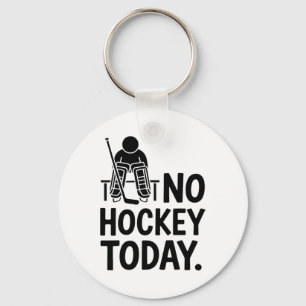 No Hockey Today Sad Goalie Mood Bench Rink Off Ice Key Ring