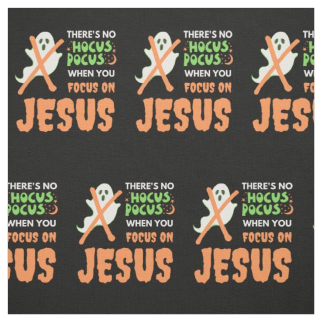 NO HOCUS POCUS Christian Halloween Fabric (Swatch)