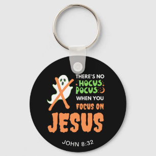 NO HOCUS POCUS Christian Halloween Key Ring