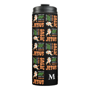 NO HOCUS POCUS Christian Halloween Monogram Thermal Tumbler