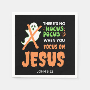 NO HOCUS POCUS Christian Halloween Paper Napkin