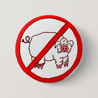 No Hogs Circle 6 Cm Round Badge