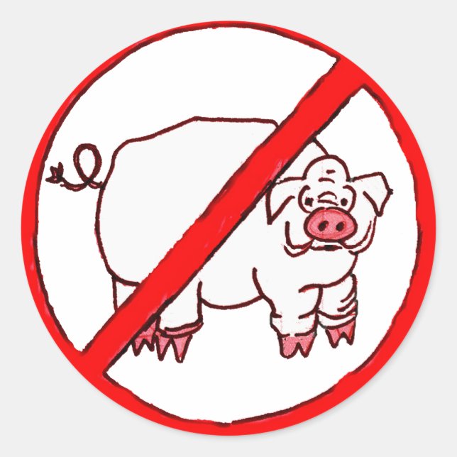 No Hogs Circle Classic Round Sticker (Front)