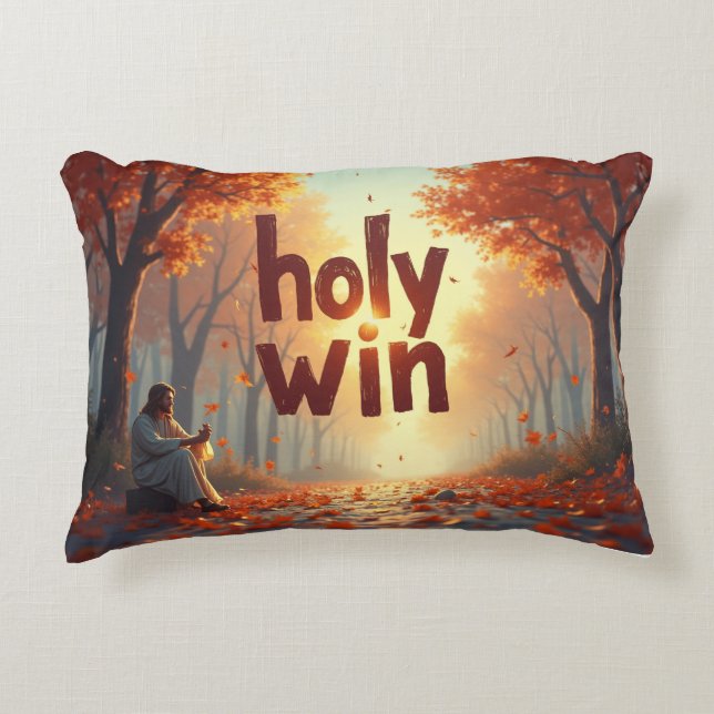 No Holloween Yes Holy Win Decorative Cushion (Front)