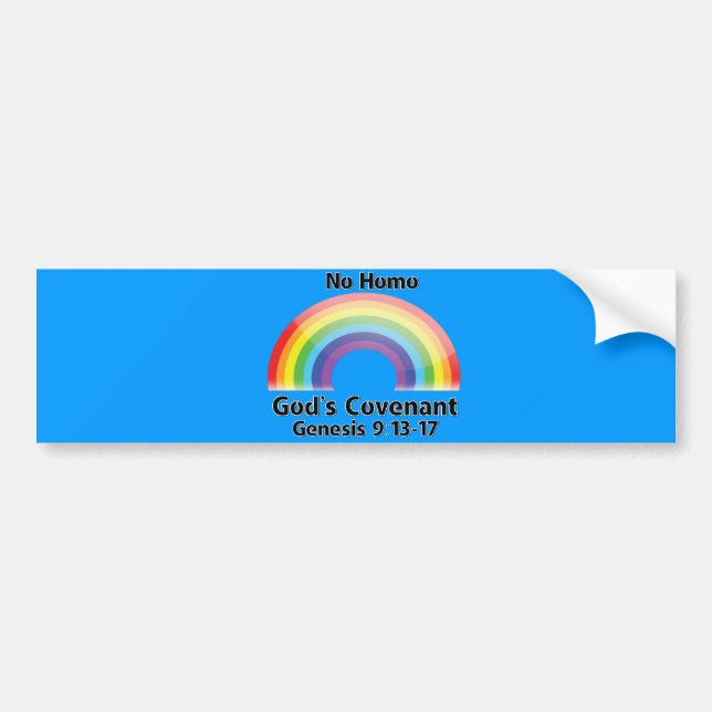No Homo God's Covenant Bumper Sticker (Front)