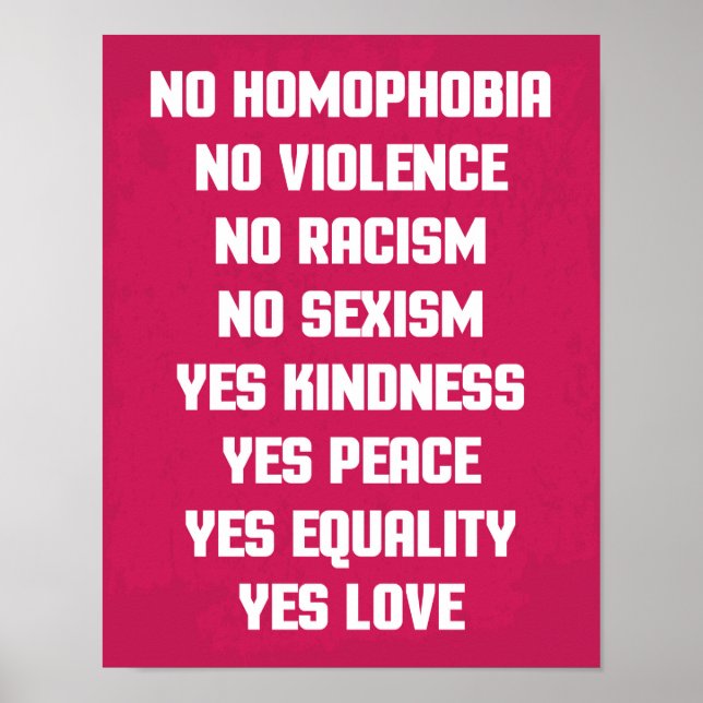 No Homophobia Quote Poster (Front)