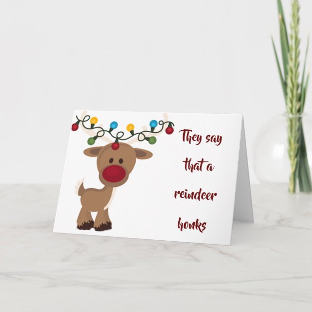 NO HONKING REINDEER HERE - HE TALKS CHRISTMAS CARD (Front)