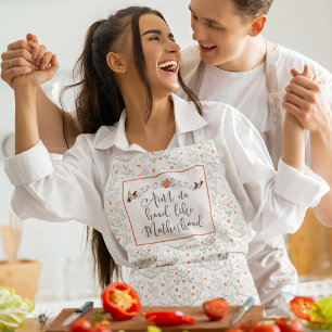 No Hood Like Motherhood Funny Quote Apron