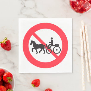 No Horse And Buggy Road Sign Napkin