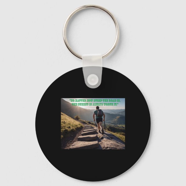 No How Steep The Road Is  Key Ring (Front)