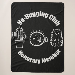 No Hugging Club Sherpa Blanket