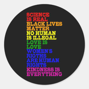 NO HUMAN IS ILLEGAL LGBT Pride Month LGBTQ Rainbow Classic Round Sticker