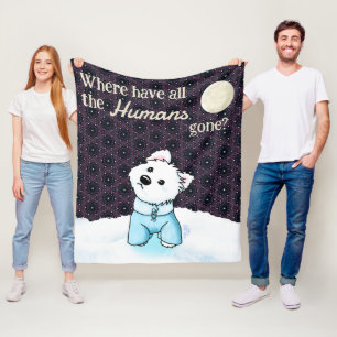 No Humanity Westie Fleece Blanket
