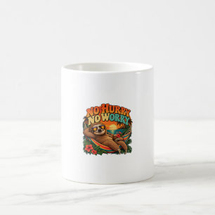 No Hurry No Worry Sloth Beach Vacation Mug
