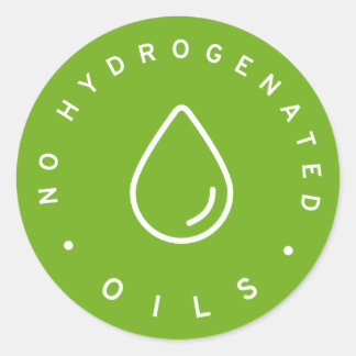 No hydrogenated oils classic round sticker