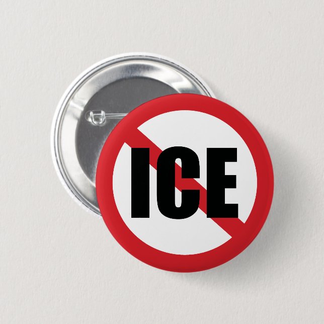 No ICE 6 Cm Round Badge (Front & Back)
