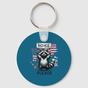 No Ice Please Raccoon Funny Illustration Key Ring