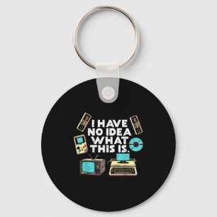 No Idea What Is This Typewriter Funny 70s 80s Men Key Ring
