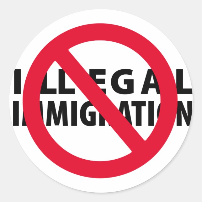 No Illegal Immigration Classic Round Sticker (Front)