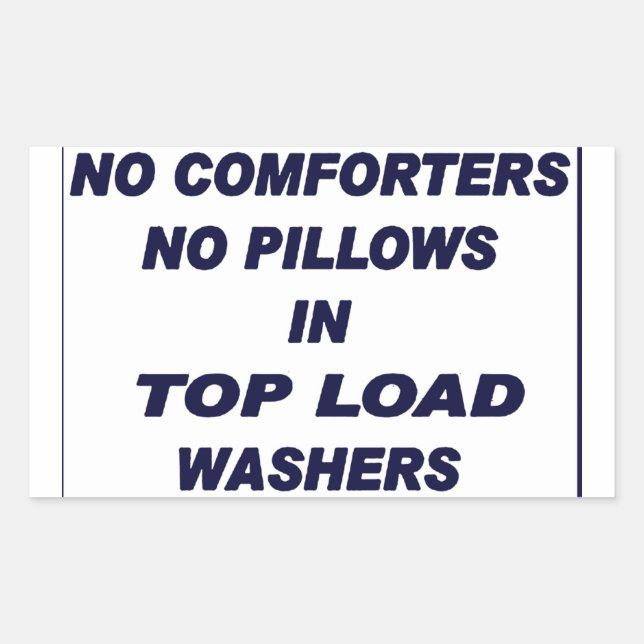 'No In Top Load Washers' Laundromat Blue Sticker (Front)