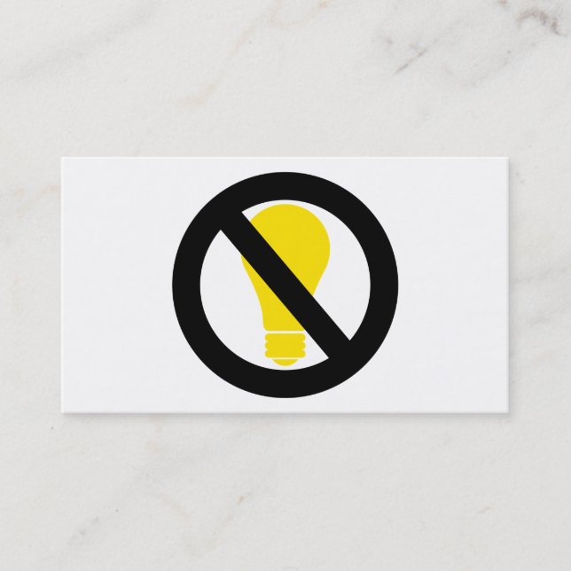no incandescent bulbs business card (Front)