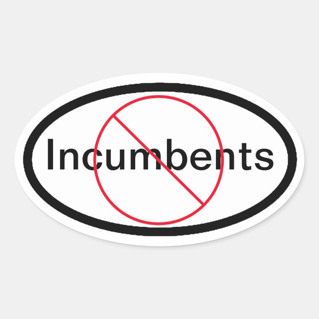 No Incumbents Oval Sticker (Front)