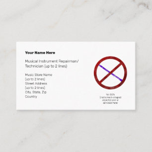 No Instrument-Shaped Objects Pur. Clr. I Wht. Business Card