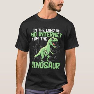No Internet Dinosaur Lover Paleontology Prehistori T-Shirt