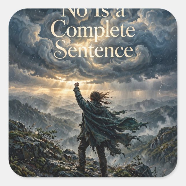 "No Is a Complete Sentence" Defiant Sticker (Front)